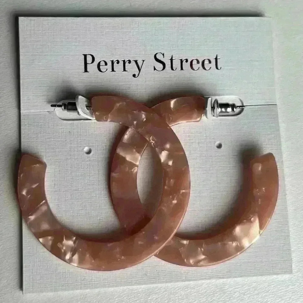 Perry Street Coral Pink Lyla Hoop Earrings